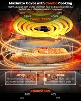Horno Freidora de Aire de Gran Capacidad con Ventana Visible, Pantalla Táctil Digital, Sin Aceite, Tostadora Inteligente