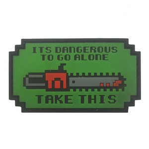 Parche Táctico 3D de PVC Suave con Diseño de Dibujos Animados '<span class=keywords><strong>Es</strong></span> Peligroso Ir Solo', Insignia de Moral con Gancho y Bucle para Mochila - Product Image 3