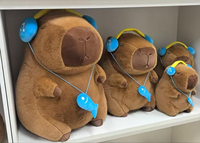Peluche Capybara Amusante avec Poussin sur la Tête, Jouet Interactif à Tirer, Doux pour Chambre d'Enfant, Décoration, Cadeau Adorable