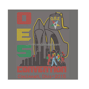 Autocollants de transfert thermique personnalisés en forme de cœur OES 1850 pour t-shirts, mode, sororité, à repasser, OES SISTAS, motifs en cristal - Product Image 2