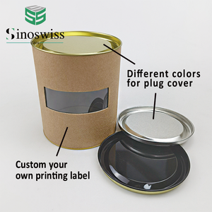 Hộp Đóng Gói Cấp Thực Phẩm Hộp Giấy Thủ Công Ống Giấy Nắp Kim Loại Có Cửa Sổ <span class=keywords><strong>Pvc</strong></span> - Product Image 2