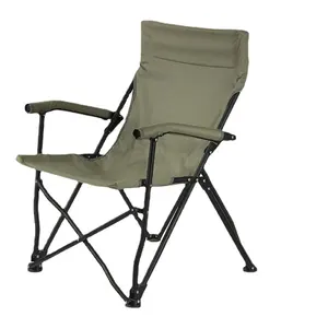 Hangrui kursi berkemah lipat portabel ringan, dengan sandaran tangan untuk piknik dan halaman