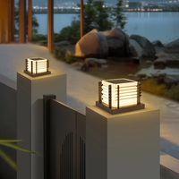 Columna solar Luz de pared Puerta exterior Puerta de Villa Patio Poste de pared Luz Led Jardín Césped Luz exterior LED