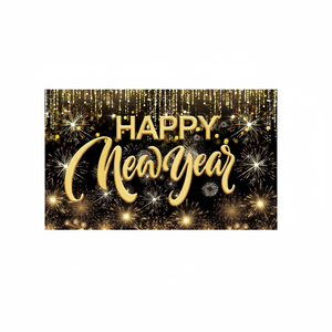 Pancarta Extra Grande de Tela con Diseño de Fuegos Artificiales para Decoración de Fiestas de Año Nuevo - Product Image 2