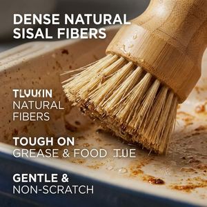 Lot de 4 brosses à récurer en bambou durable, brosses à vaisselle écologiques en bois pour le nettoyage des casseroles et poêles de cuisine - Product Image 3
