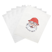 Sac en plastique transparent à fermeture éclair avec motif Père Noël, durable, en PE, pour emballage, promotion saisonnière, présentation au détail, cadeaux, vente en gros