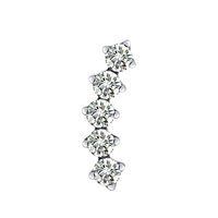Pendientes de Titanio ASTM F136 con Zirconia en Forma de Pera, Engastados con Garras, con Parte Superior Roscada para Perforaciones en la Oreja