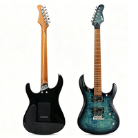 Guitare électrique SG pour adulte, manche en érable torréfié, corps en aulne, placage en érable tigré, micros actifs HH S-G37-T