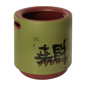Creative Chinese Style Vintage Trash Can Cylindrical Double Layer Large Capacity Indoor Household Wastebasket With Handle - Product Image 5