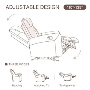 <span class=keywords><strong>Sillón</strong></span> Reclinable Ergonómico Individual para Cine en Casa con Elevación Eléctrica y <span class=keywords><strong>Motor</strong></span> Silencioso, Diseño Moderno con Portavasos, Silla de Cine de Cuero - Product Image 6