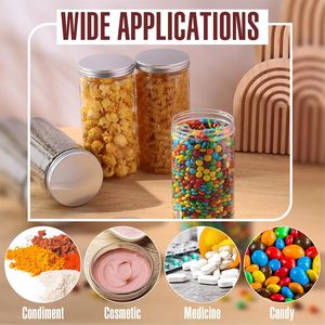 Customized PET Clear Plastic Can with Aluminum Screw Top Lid 400ml Capacity for Food & Cosmetic Storage - Product Image 4