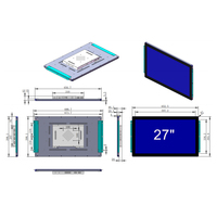Monitor de Pantalla Táctil Capacitiva de Marco Abierto Industrial de 27 Pulgadas |   Pantalla plana integrada IP65 resistente al agua 4K USB negra