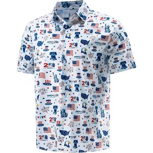 เสื้อเชิ้ตผู้ชายลำลอง แขนสั้น ลายฮาวาย ผ้าฝ้าย 100% ระบายอากาศได้ดี ทรงปกติ - Product Image 1