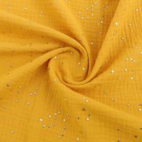 Tissu en mousseline de coton à pois dorés de haute qualité, 100% coton, 2 couches, couleurs personnalisées, acceptation des commandes avec mélange de couleurs