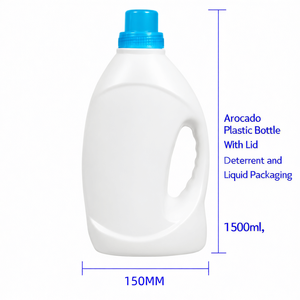 Bouteille en plastique HDPE de 1500 ml avec poignée pour détergent liquide et emballage de produits chimiques ménagers - Product Image 2