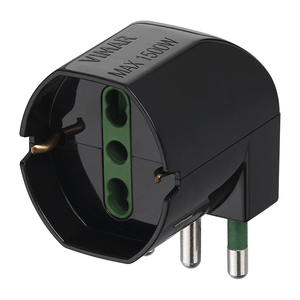 Universal 90 Degree Offset Power <b>Adapter</b> Black Max 1500W <b>Plug</b> Connector - Product Image 1