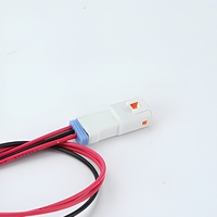 Kabel Harness 2-Core Merah Hitam Kustom dengan Konektor Plastik Tahan Air Putih Oranye untuk Sambungan Daya Peralatan Rumah Tangga