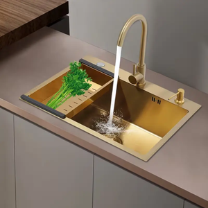 Évier de cuisine rectangulaire simple en acier inoxydable SUS304, fait main, grand format, épaissi, avec fonction de lavage de la vaisselle, sans <span class=keywords><strong>robinet</strong></span> - Product Image 5