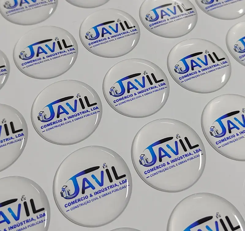 Çeşitli stilleri özel 3D Logo etiketi baskı temizle epoksi kubbeli reçine yapıştırıcı Sticker