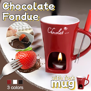 Taza <span class=keywords><strong>de</strong></span> <span class=keywords><strong>cerámica</strong></span> europea para fondue <span class=keywords><strong>de</strong></span> Chocolate <span class=keywords><strong>de</strong></span> 130Ml, taza <span class=keywords><strong>de</strong></span> café creativa con tenedor para regalos <span class=keywords><strong>de</strong></span> negocios para fiestas <span class=keywords><strong>de</strong></span> Navidad - Product Image 2