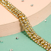 Décoration de mariage en cristal avec strass, garniture décorative de robe de mariée fantaisie, applique de chaîne décorative pour gâteau de mariage