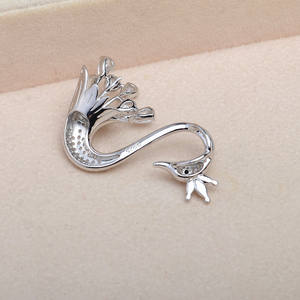 อุปกรณ์เสริมบัสบาร์ขนาดใหญ่แบบด้านเดียว 5807 สำหรับทำจี้ไข่มุกบาร็อคทรงหงส์  ฐานเปล่าสำหรับจี้ไข่มุกทรงไม่สมมาตร - Product Image 2