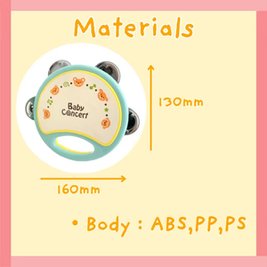 แทมบูรีนสำหรับเด็กเครื่องดนตรีประเภทเคาะเพื่อการศึกษารูปแบบน่ารัก