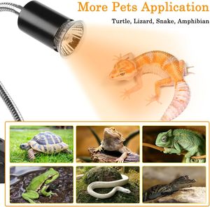 Lucky herp bò sát nhiệt đèn với kẹp, 360 xoay thời gian & mờ UVA UVB nhiệt ánh sáng bóng đèn cho rùa rùa Thằn Lằn - Product Image 4