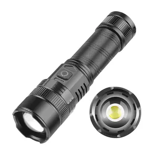 Telescopic zoom support input/output antiskid flashlight XHP70 type-c charging 5-gear IPX5 high power 18650 flashlight