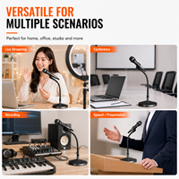 Support de microphone flexible IB-32B avec base ronde robuste, support de micro flexible pour bureau, scène et studio