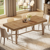 Mesa de Comedor Moderna de Madera de 70.9 Pulgadas para 6-8 Personas, Mesa de Cocina Convertible con Patas Reforzadas para el Hogar y Hoteles