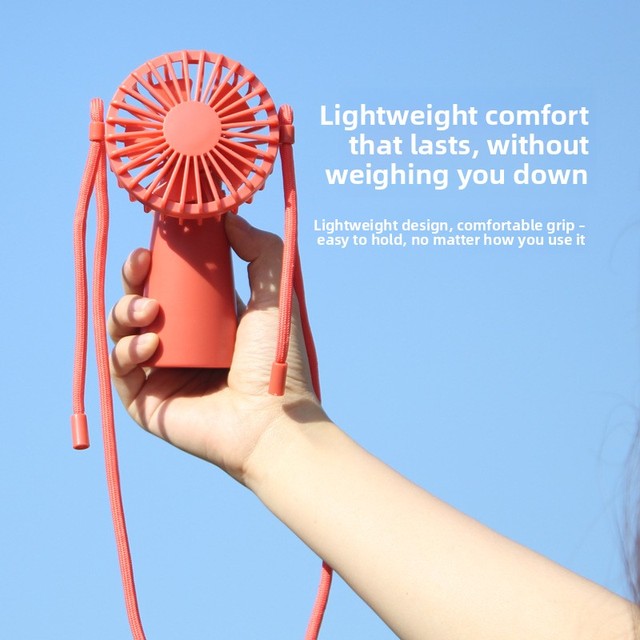 Portable Handheld Fan with a Lanyard 90-degree Rotating Simple Desktop Fan Neck Fanbattery-powered Fan for Outdoor