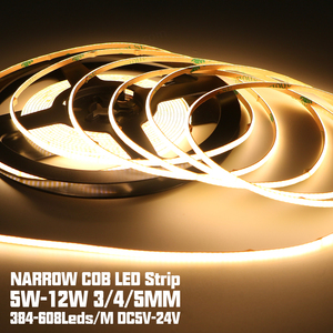 ไฟ LED แบบ COB ขนาดบางพิเศษ DC 12V 24V 3 มม. 4 มม. 5 มม. สำหรับตกแต่ง DIY 400LED/ม. 480LED/ม. 2700K-6000K ไฟเทปแบบยืดหยุ่น - Product Image 4