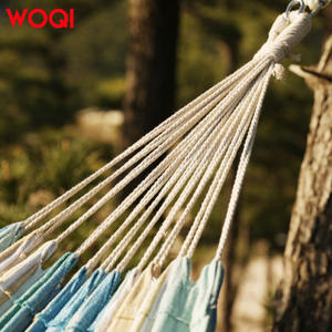 เปลญวนผ้าแคนวาส Woqi แบบพกพา สำหรับใช้กลางแจ้งและในบ้าน ดีไซน์สไตล์กระเป๋าเป้สะพายหลัง ลายทางแบบชายฝั่ง น้ำหนักเบา - Product Image 3