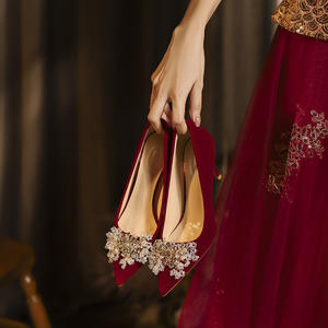 Zapatos de Tacón Alto Cómodos para Mujer, con Suela Delgada, para Bodas de Verano, con Cristales y Pedrería - Product Image 2