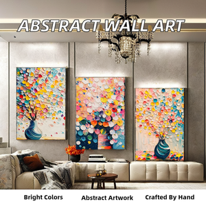 Toile de peinture à l'huile abstraite florale moderne inspiration Art déco décoration murale pour le salon <span class=keywords><strong>chambre</strong></span> décoration de la maison - Product Image 3