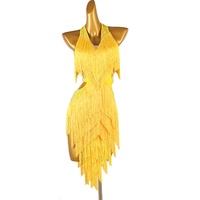 Robe de concours de danse latine 2026 professionnelle à franges pour Cha-Cha Samba, jupe de danse de salon avec strass