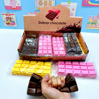 Jouet Squishy en PU en forme de barre de chocolat simulée, à récupération lente, anti-stress, pour adultes et enfants