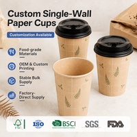 Gobelets en papier individuels 4oz 8oz 12oz, écologiques et haut de gamme, pour boissons chaudes, avec couvercles, légers, pour les mariages et les services de restauration