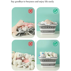 Organizzatore <span class=keywords><strong>bagno</strong></span> portatile in plastica di grandi dimensioni PP pieghevole angolo pieghevole cesto porta-biancheria <span class=keywords><strong>per</strong></span> vestiti con manici - Product Image 6