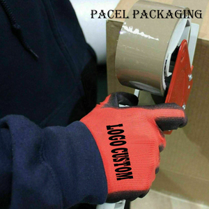 Guantes de trabajo recubiertos de látex para el mercado de Canadá y <span class=keywords><strong>Australia</strong></span>, 15 manómetros, tejidos de fábrica, inmersión - Product Image 6