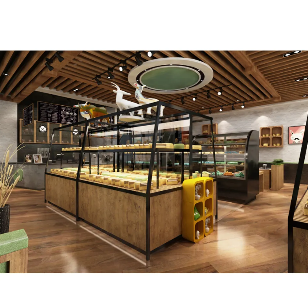 Фанерный хлебобулочный магазин деревянная витрина мебель индивидуальный дизайн роскошная витрина для хлебопекарного цеха фабричная оптовая продажа