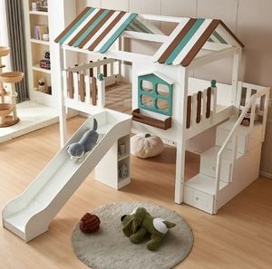 <span class=keywords><strong>Lit</strong></span> en bois massif pour enfants demi-hauteur avec <span class=keywords><strong>bureau</strong></span> et armoire intégrés pour garçons ou filles - Product Image 5