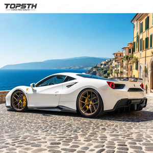 Kit de Carrocería de Fibra de Carbono Runde para Ferrari <span class=keywords><strong>488</strong></span> GTB Estilo <span class=keywords><strong>Novitec</strong></span> con Lip Delantero Difusor Trasero Faldones Laterales y Alerón Trasero - Product Image 4
