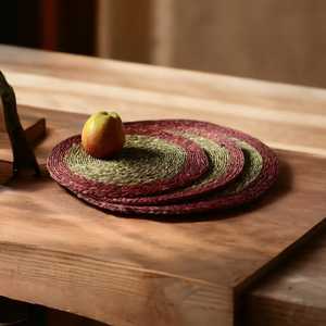 Best Price Handmade Eco-Friendly Handwoven Natural Wicker Sabai Grass Coaster <b>Mat</b> Set of 2 - Product Image 4