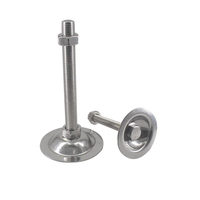M12/M14/M16 Coupes de pied réglables en acier inoxydable Base de pieds articulés 66mm/76mm Pied de nivellement pour machine à meubles
