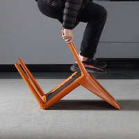 Chaise de salle à manger en cuir façon selle, style nordique, pour la maison et les restaurants, design luxe léger, éponge haute résilience, vente en gros usine
