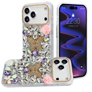 Funda de Teléfono Premium KINGSOUL Estética con Diamantes, TPU+PC+Vidrio, para 14/15/16, Antigolpes, Diseño de Mariposa Personalizado - Product Image 1