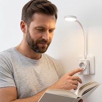 Lampe de chevet portable intelligente à LED pour hôtel, prise murale européenne, lumière flexible CCT, contrôle tactile progressif, lampe de lecture conviviale
