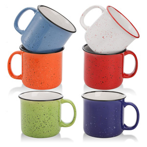 Tazas de Cerámica Esmaltada de Imitación Vintage, Hechas a Mano, con Asa, para Fiestas, Tazas de Café - Product Image 1